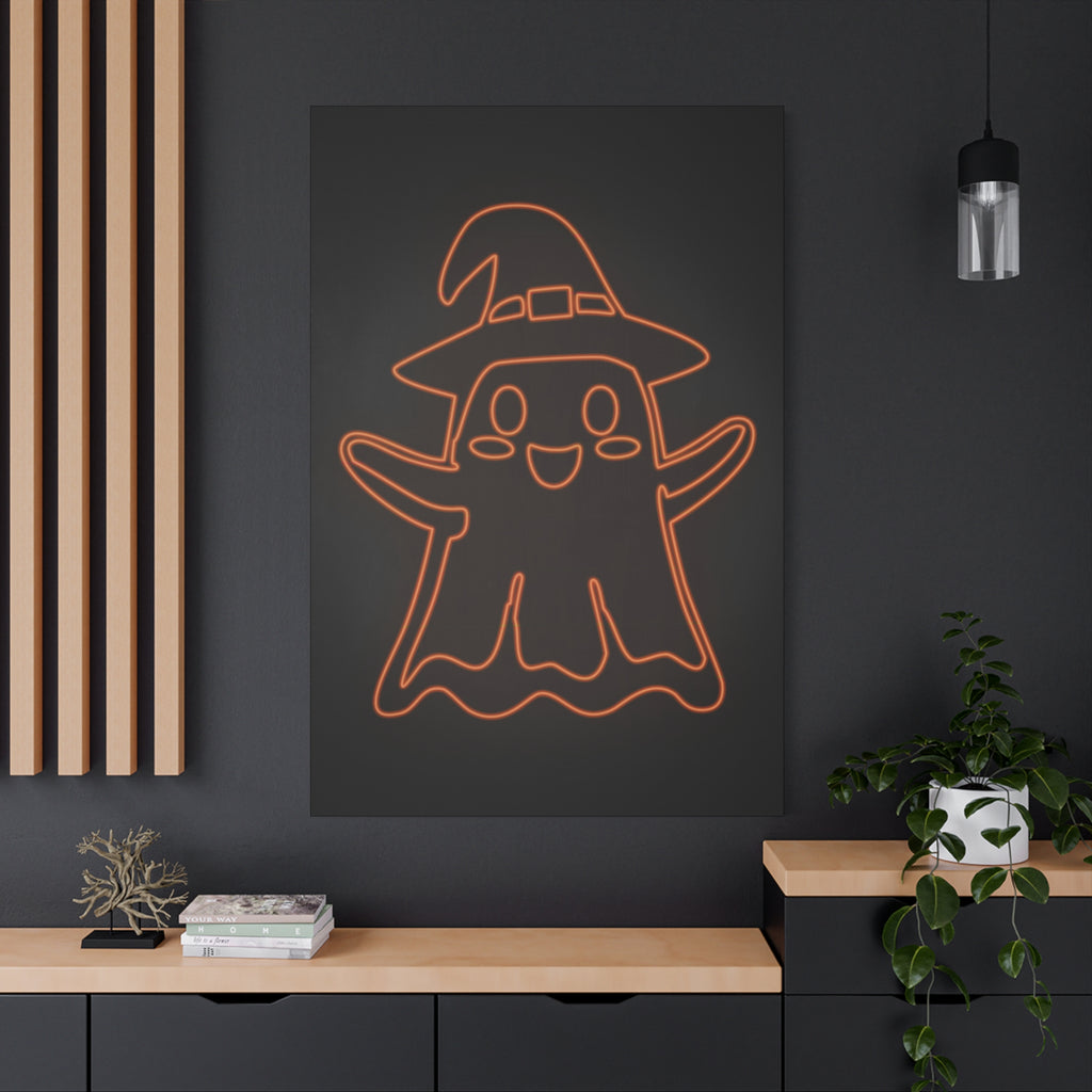 Cute Ghost Canvas Wall Art - Halloween Kids Room Decor