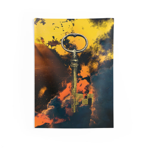 Key To The Kingdom Tapestry - Fantasy Mysterious Wall Hanging