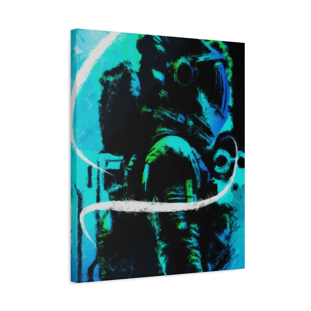 Grunge Space Man Canvas Art - Urban Graffiti Astronaut Decor