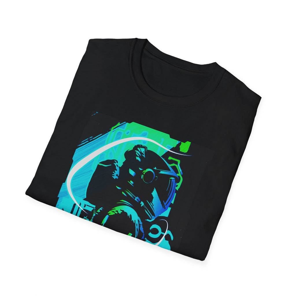 Grunge Paint Blast Astronaut Graphic Tee - Splatter Space Shirt