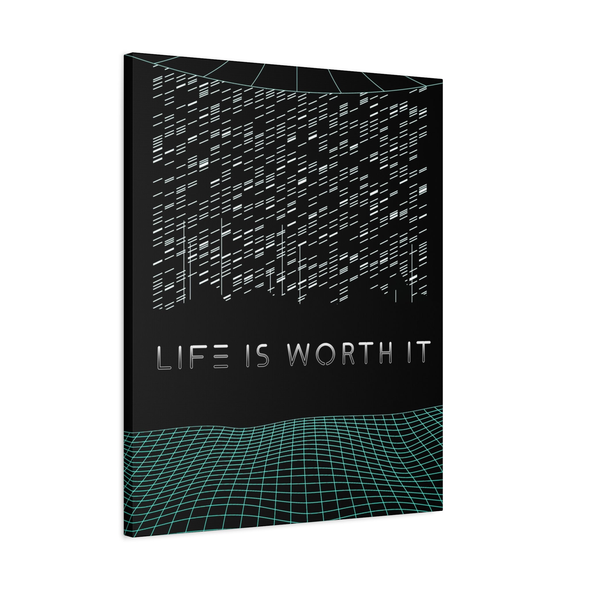 Life Is Worth It Canvas Wall Art - Abstract Symbolic Cyber Decor