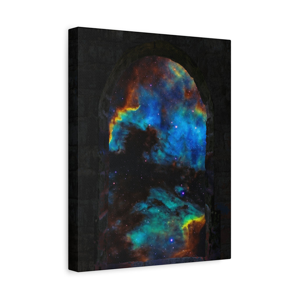 Stellar Castle Window Canvas Wall Art - Galaxy Cosmos Decor