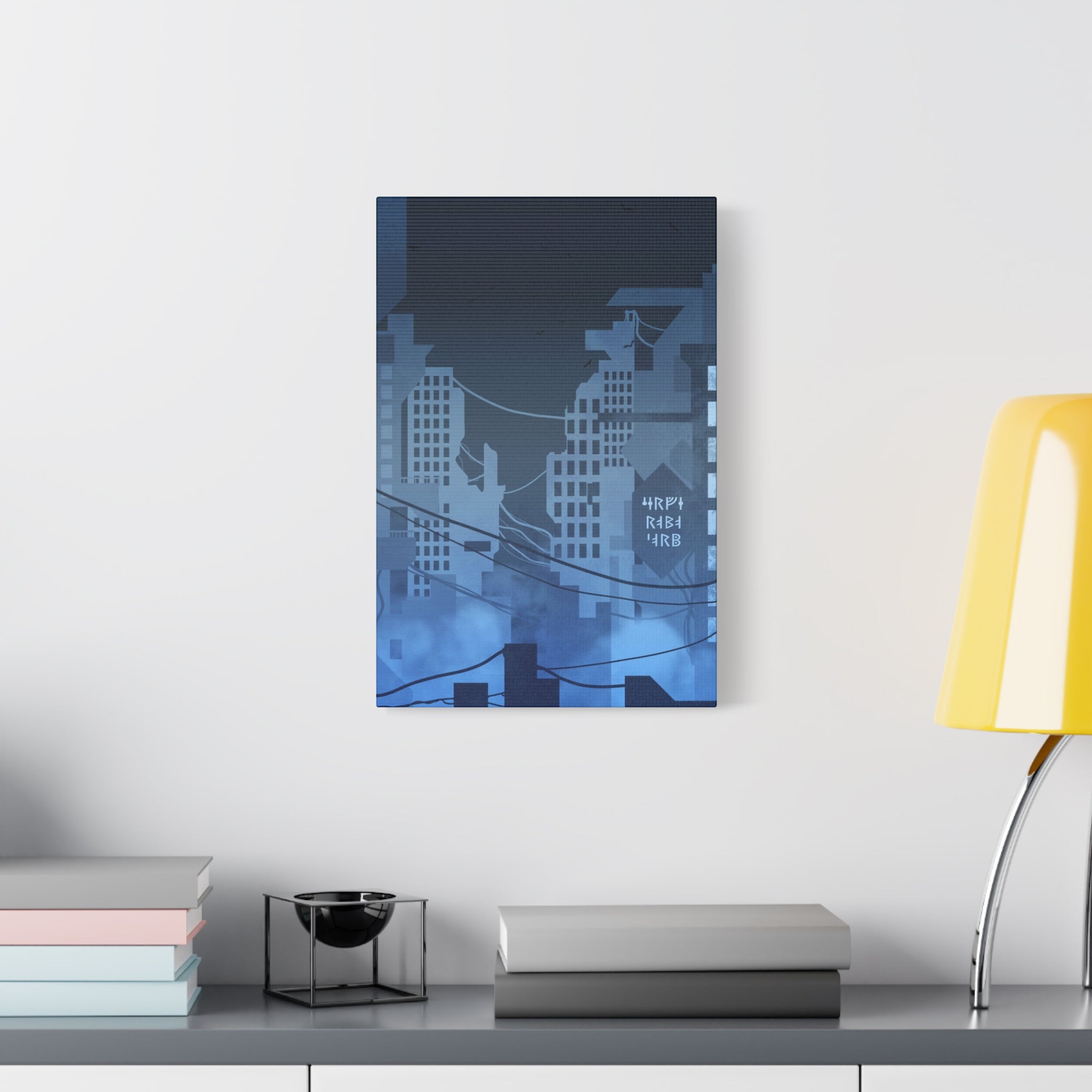 City Lights Canvas Wall Art - Neon Cyberpunk Cityscape Decor