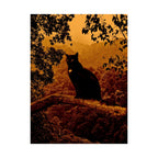 Spooky Cat in Tree Matte Vertical Poster | Premium Quality Art Print for Cat Lovers & Halloween Decor