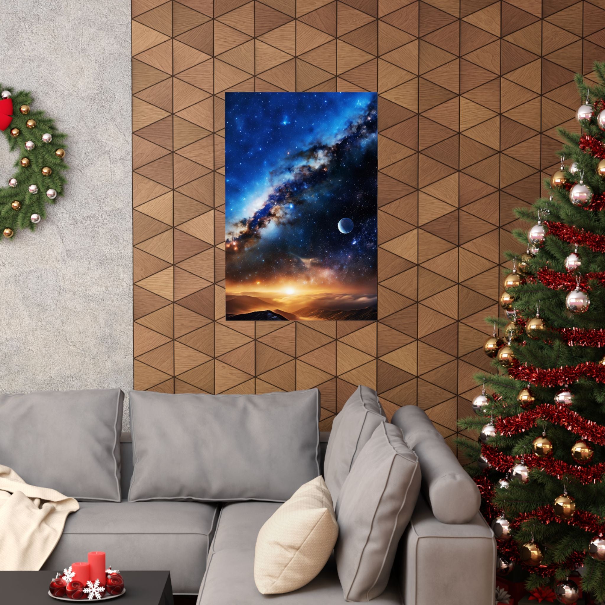 Stunning Space Sunrise Matte Vertical Poster - Vibrant Cosmic Art for Home Decor | Perfect Gift for Space Lovers