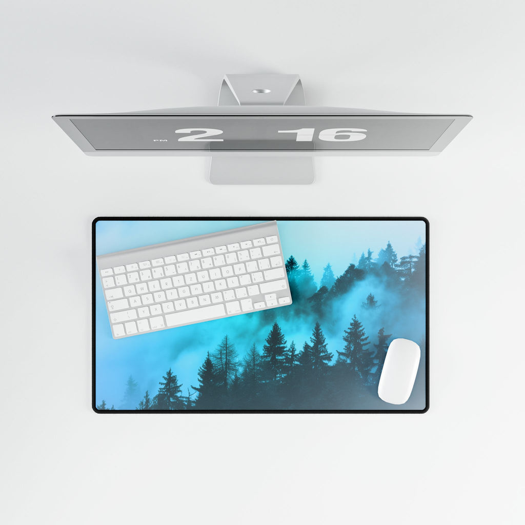 Blue Mountain Fog Mouse Pad - Misty Landscape Desk Mat