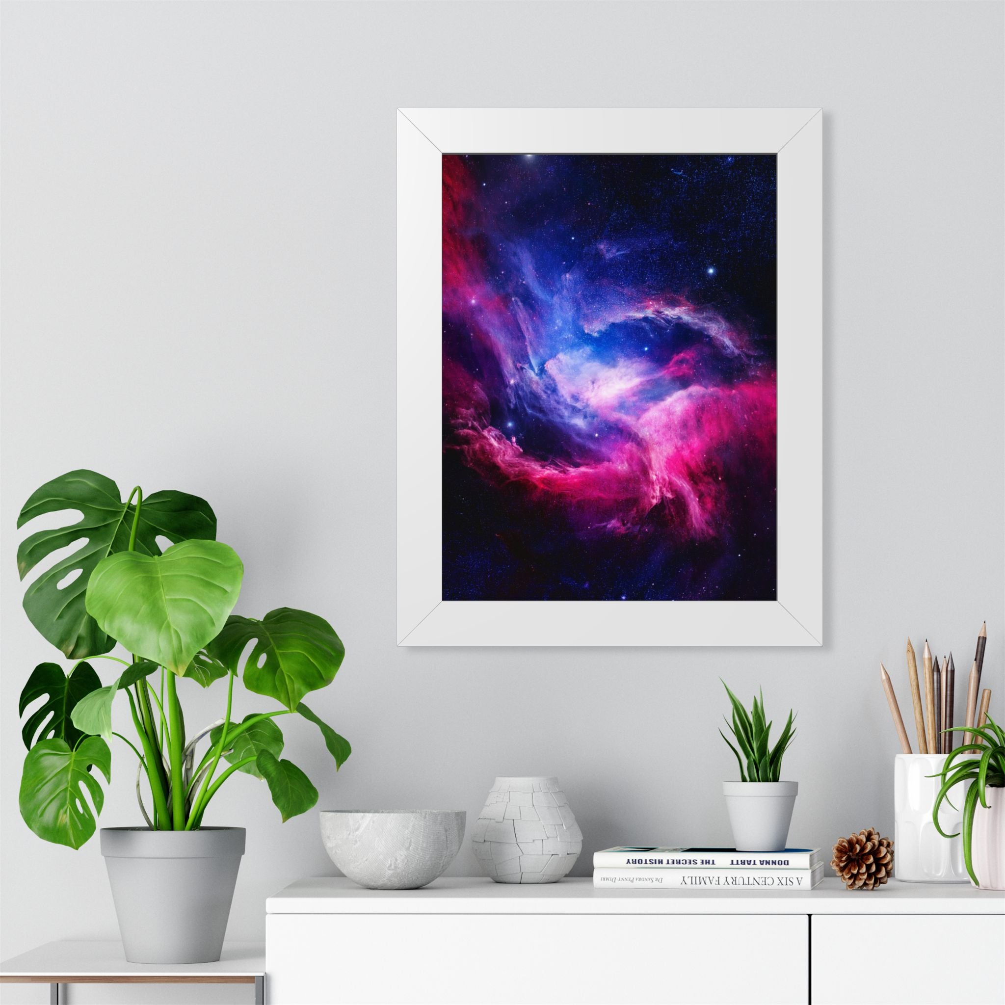 Light Nebula Framed Poster - Cosmic Cloud Space Wall Art