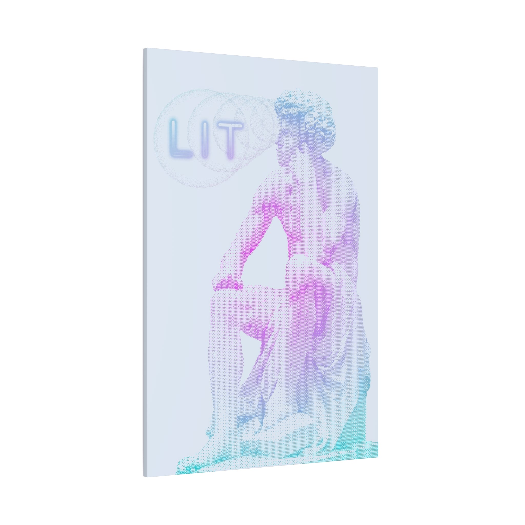Lit Thinker Canvas Wall Art - Psychedelic Abstract Portrait Decor