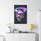 Melted Skeleton Skulls Canvas Wall Art - Gothic Cosmic Skull Decor