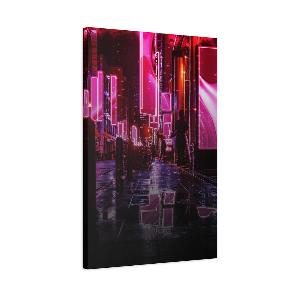 Japanese City Punk FX.3 Canvas Wall Art - Cyberpunk Tokyo Street Decor