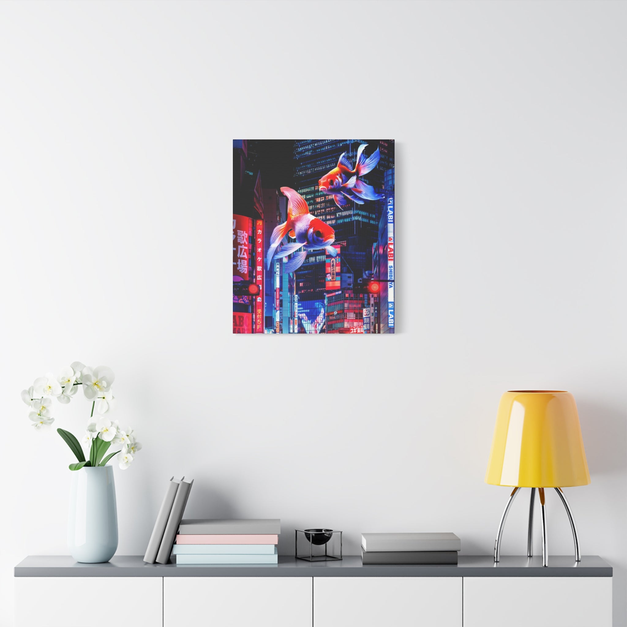 Japanese City Punk FX.2 Canvas Wall Art - Neon Japan Cyberpunk Street