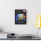Earth Glitched Canvas Wall Art - Digital Glitch Futuristic World