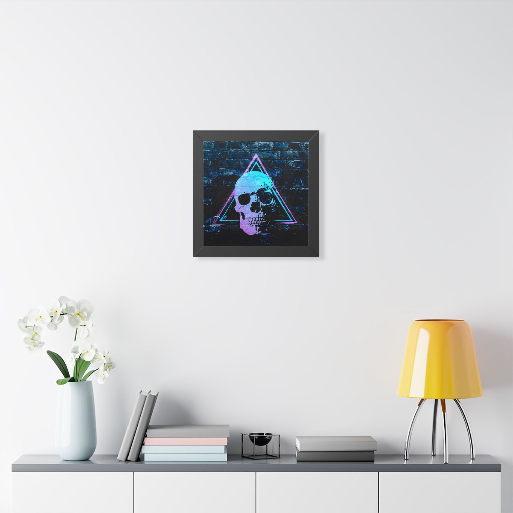 Skull Wall Art Framed Poster - Dark Gothic Skull Print