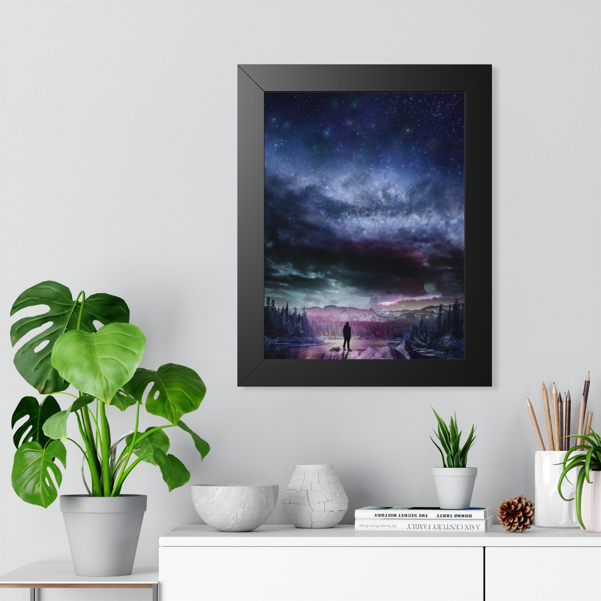 Space Landscape Framed Poster - Cosmic Galaxy Wall Art