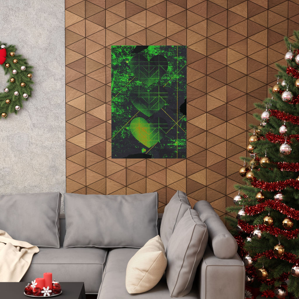 Retro Three Hearts Poster - Level One 8-Bit Gamer Art Print