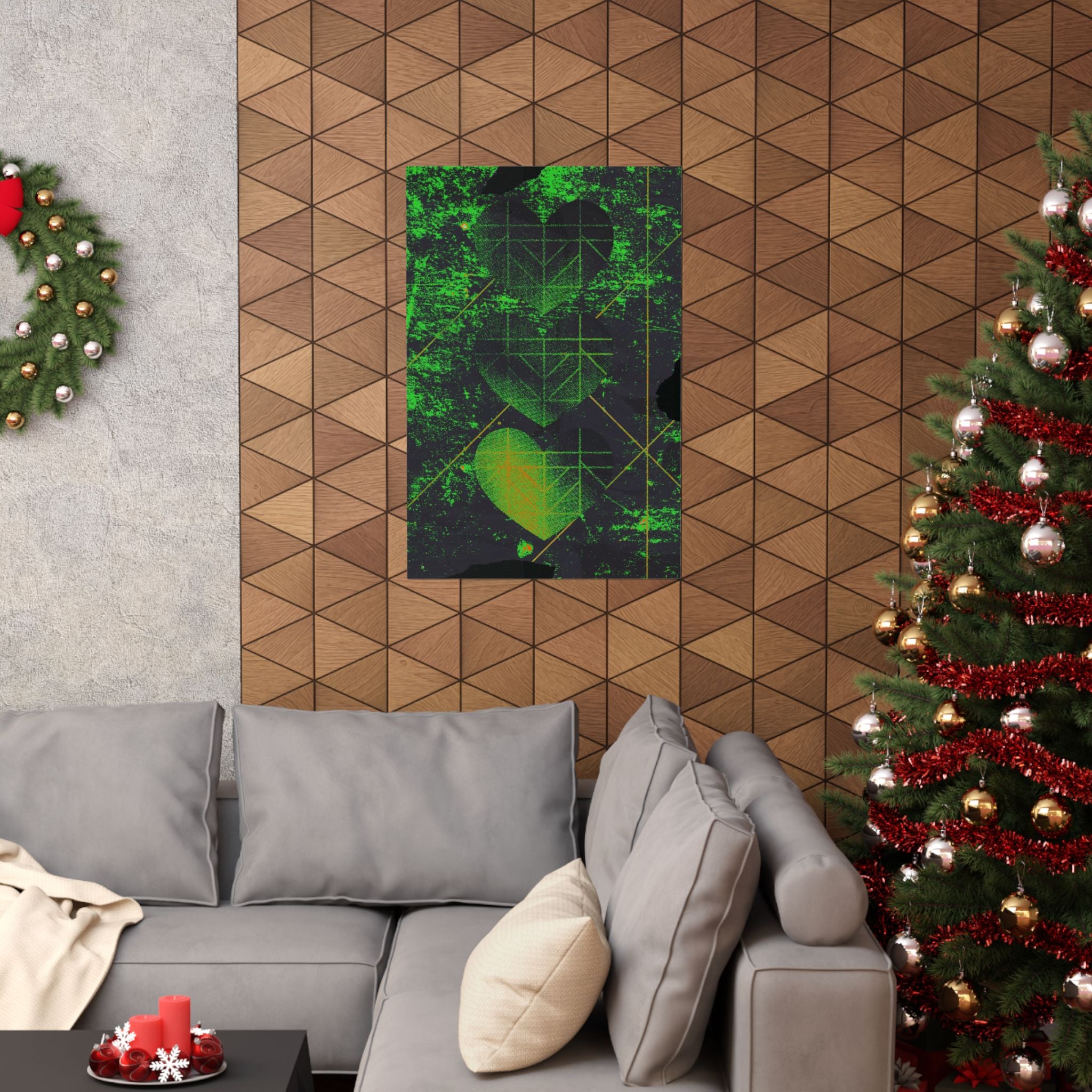 Retro Three Hearts Poster - Level One 8-Bit Gamer Art Print