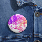 Spirit Wolf Mountain Path Pin - Group Wolves Mountain Art Button