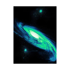 Vaporwave Green and Blue Spiral Galaxy Matte Poster Print