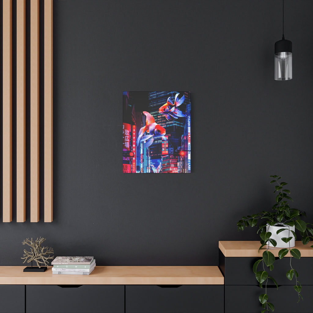 Japanese City Punk FX.2 Canvas Wall Art - Neon Japan Cyberpunk Street