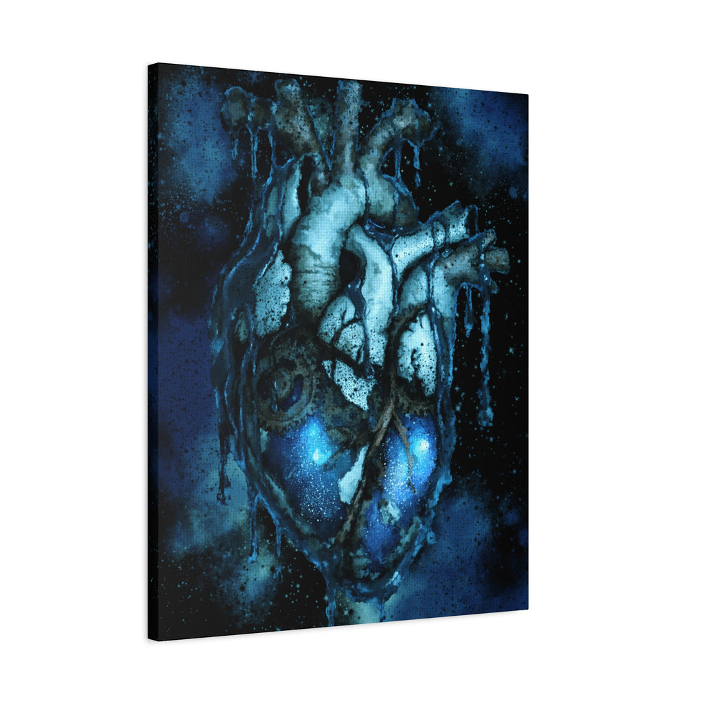 Galaxy Heart Canvas Wall Art - Cosmic Anatomical Space Love Decor
