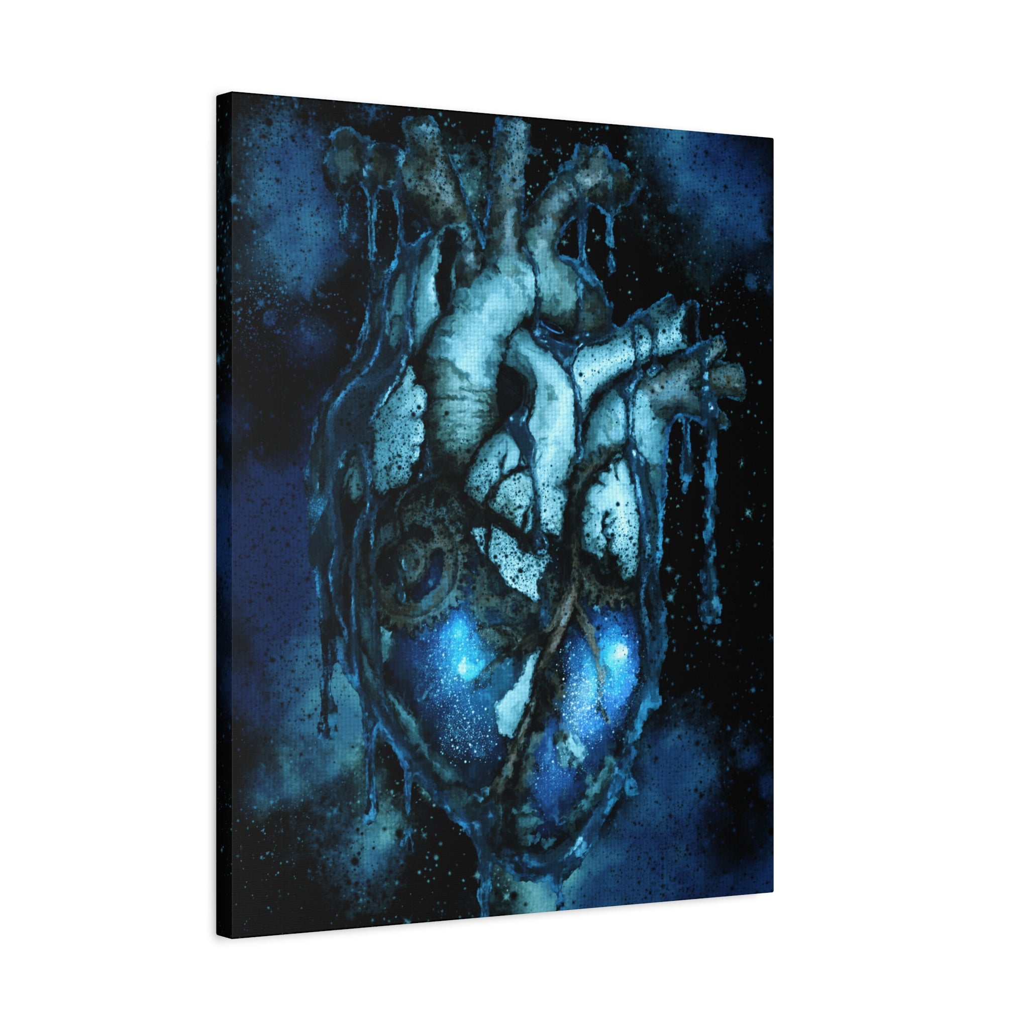 Galaxy Heart Canvas Wall Art - Cosmic Anatomical Space Love Decor