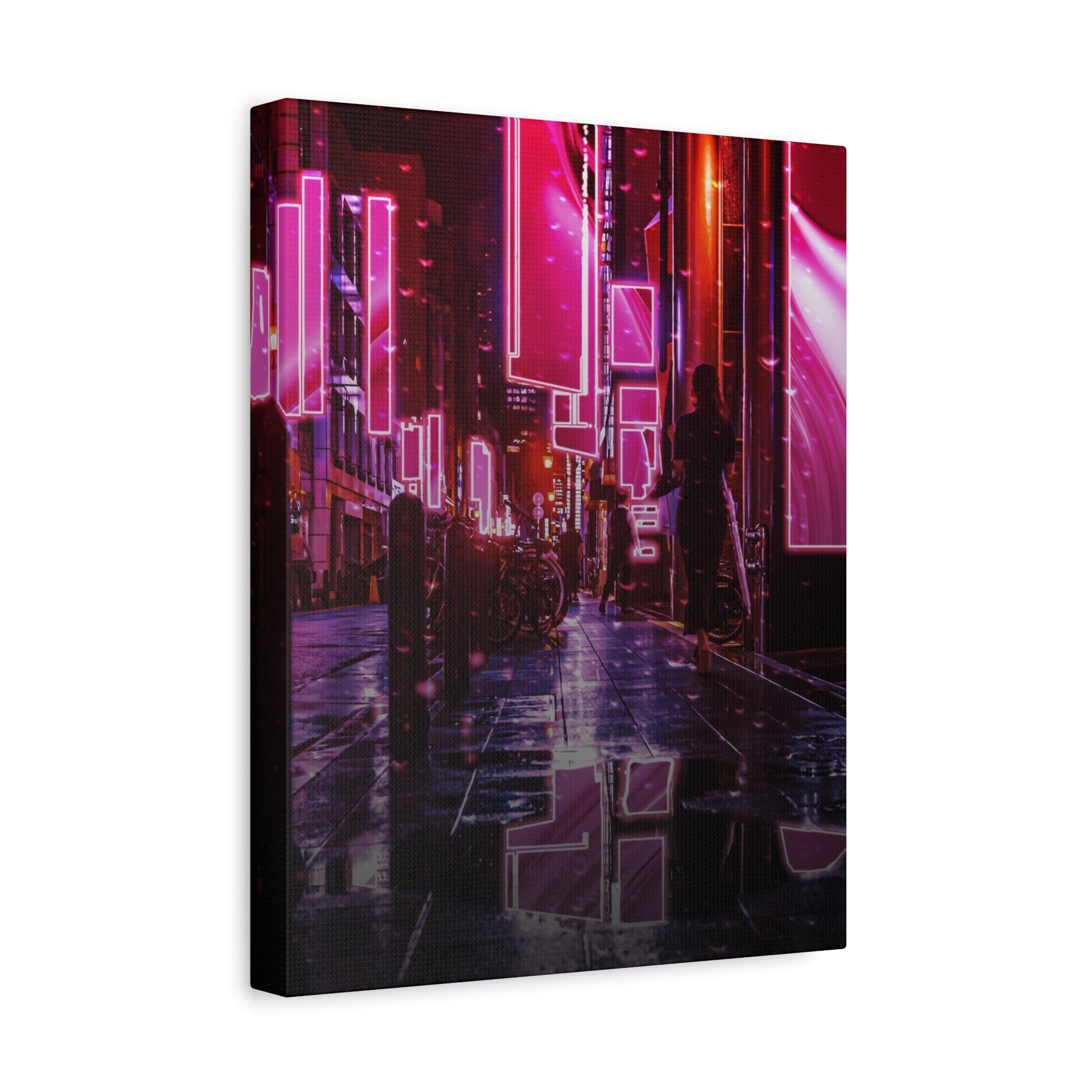 Japanese City Punk FX.3 Canvas Wall Art - Cyberpunk Tokyo Street Decor