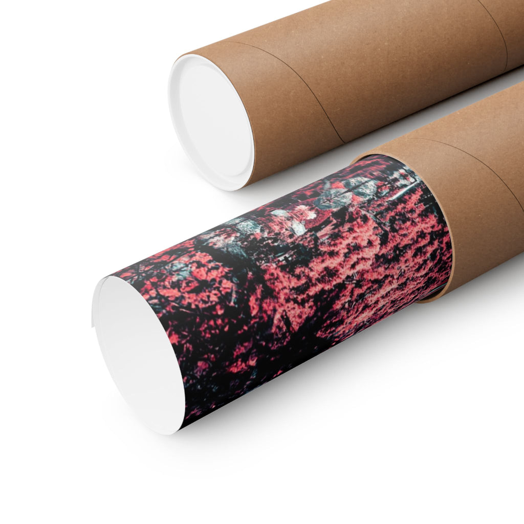 Red Forest Poster - Abstract Crimson Landscape Art Print