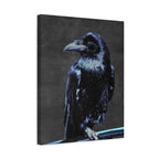Blue Crow Canvas Wall Art - Surreal Raven Bird Decor