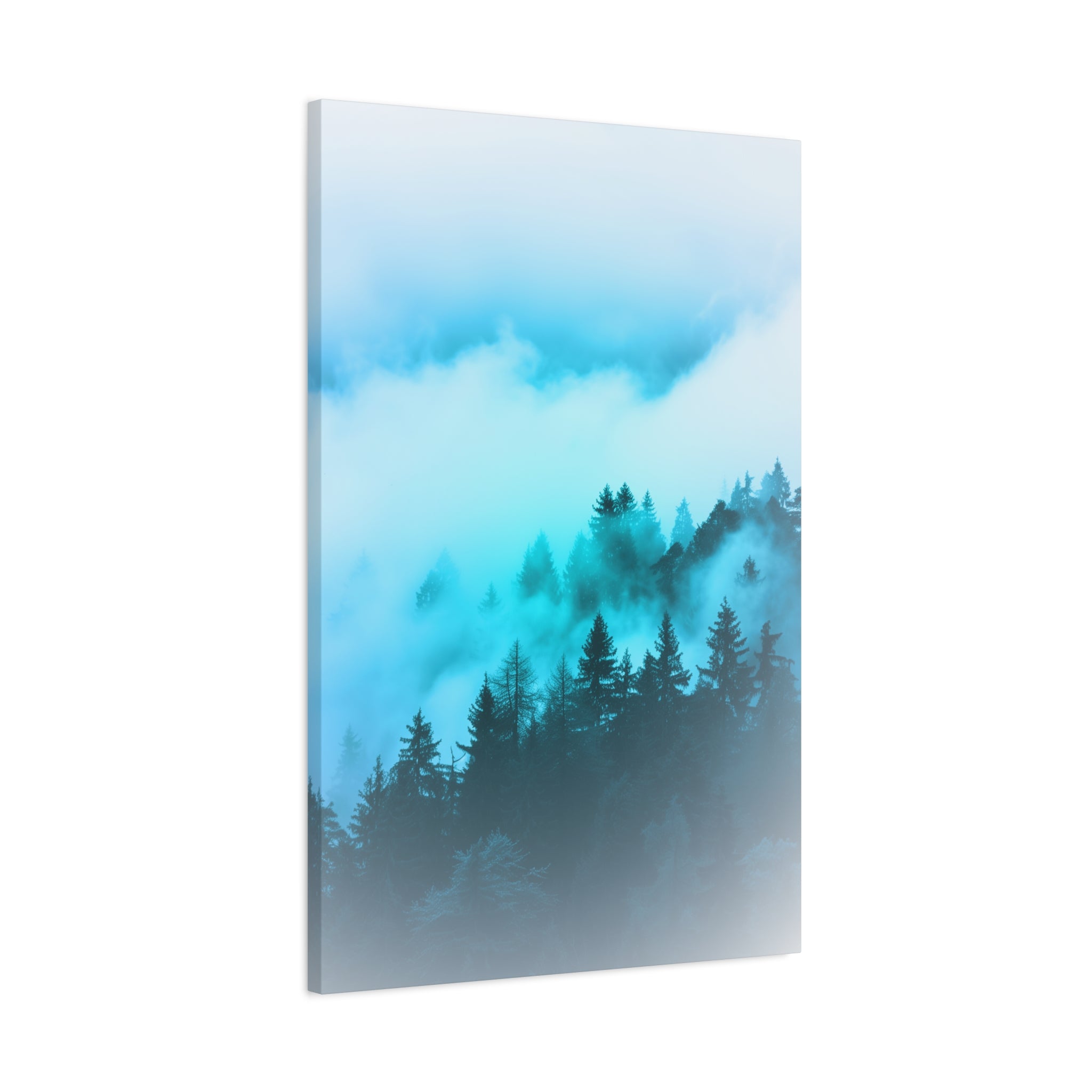 Blue Mountain Fog Canvas Art - Tranquil Blue Ridge Decor