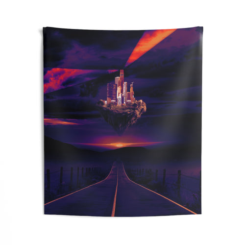 Abandoned Desert City Tapestry - Dystopian Ruins Wall Hanging