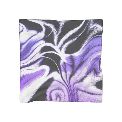 Purple Night Scarf - Swirling Black Abstract Shawl