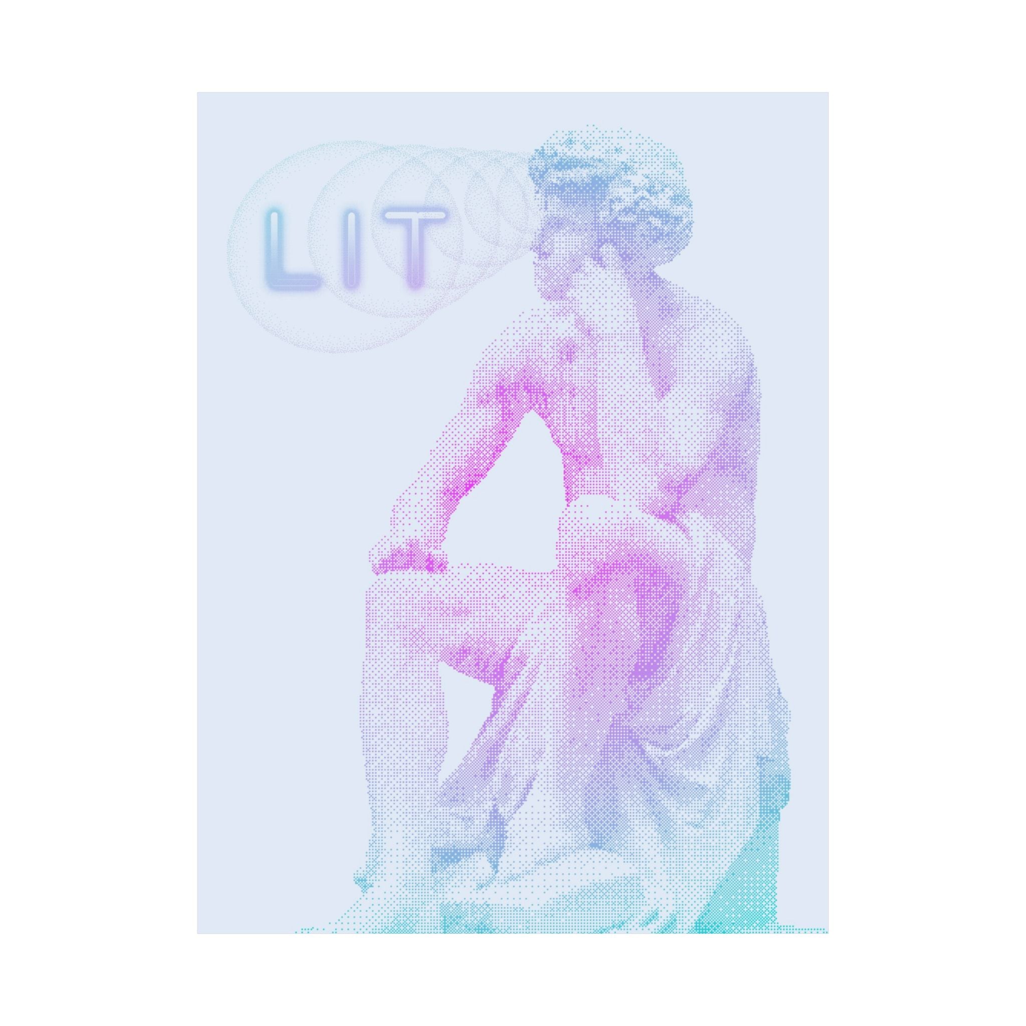 Lit Thinker Poster - Psychedelic Abstract Portrait Art Print