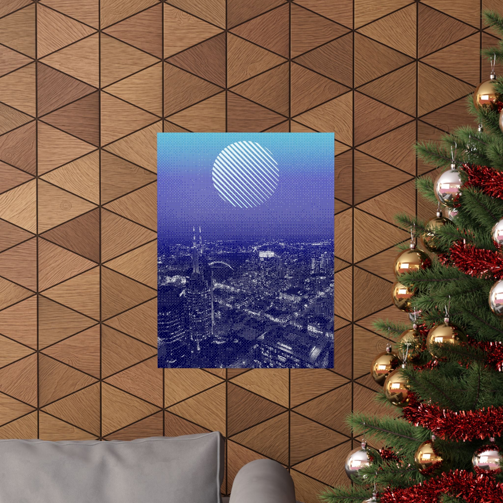 Nashville Skyline Poster - Aerial Sunset Cityscape Art Print
