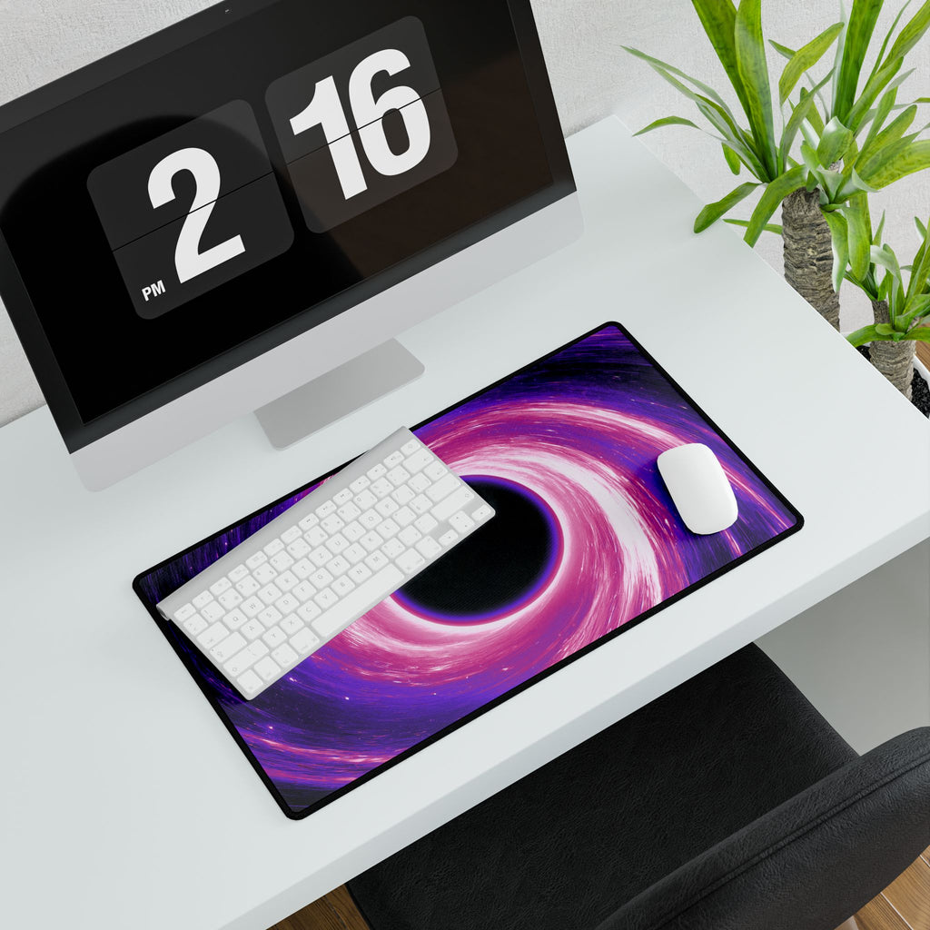 Purple Pink Wormhole XL Desk Mat - Cosmic Vortex Mouse Pad