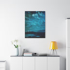 Serene Blue Sunrise Canvas Wall Art - Peaceful Misty Lake Decor