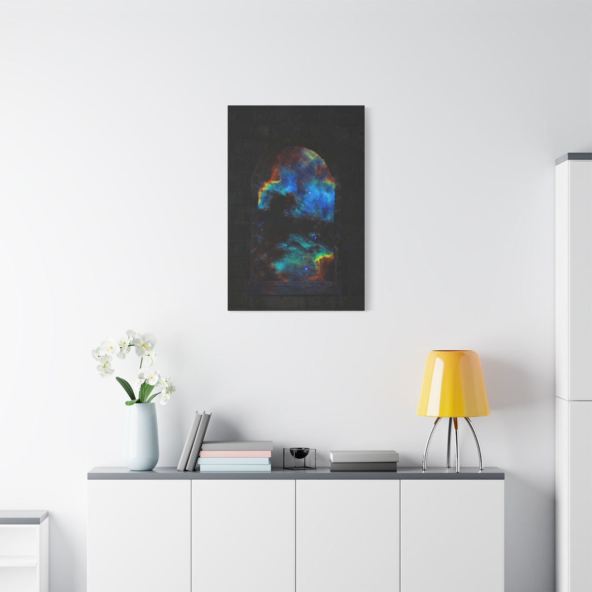 Stellar Castle Window Canvas Wall Art - Galaxy Cosmos Decor