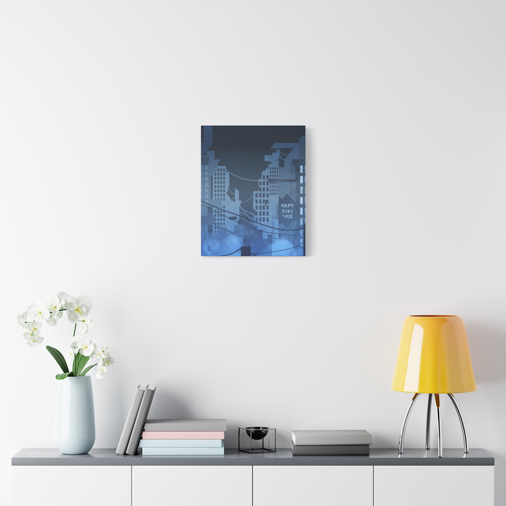 City Lights Canvas Wall Art - Neon Cyberpunk Cityscape Decor