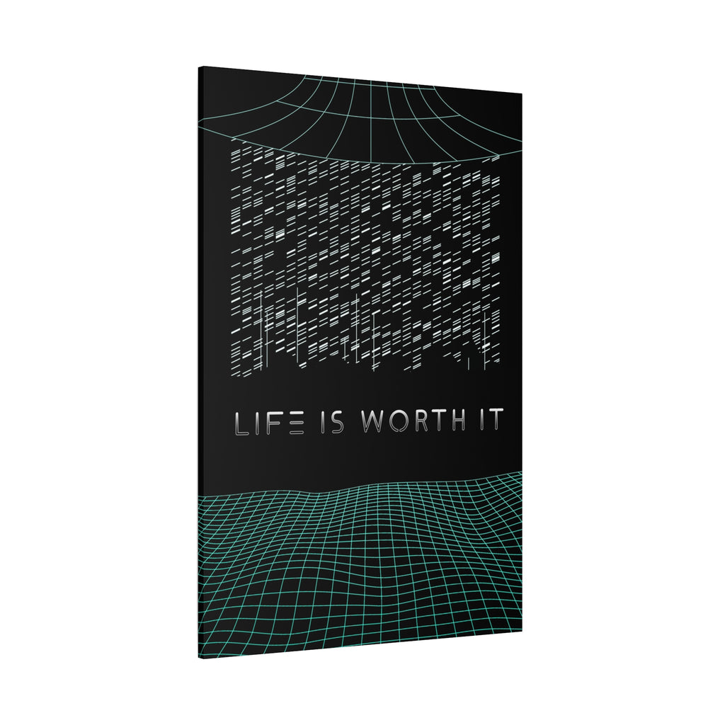 Life Is Worth It Canvas Wall Art - Abstract Symbolic Cyber Decor