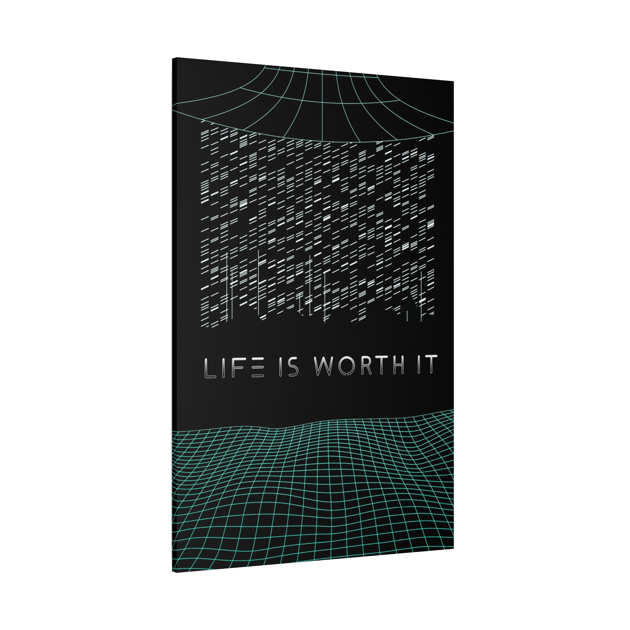 Life Is Worth It Canvas Wall Art - Abstract Symbolic Cyber Decor