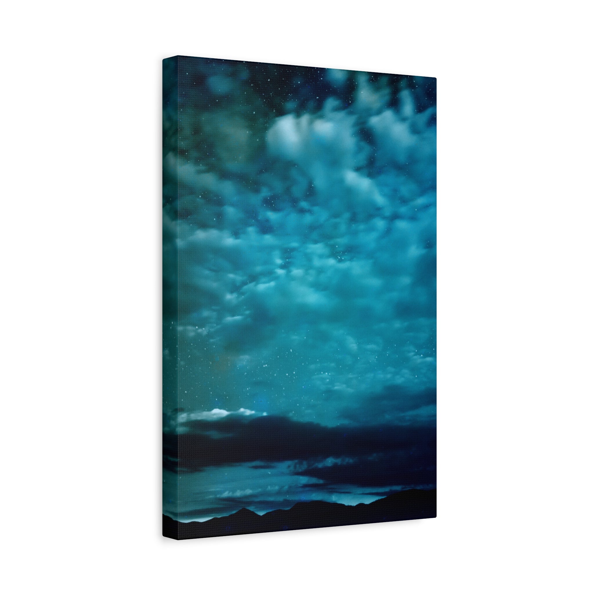 Serene Blue Sunrise Canvas Wall Art - Peaceful Misty Lake Decor