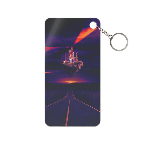 Abandoned Desert City Keychain - Acrylic Art Charm