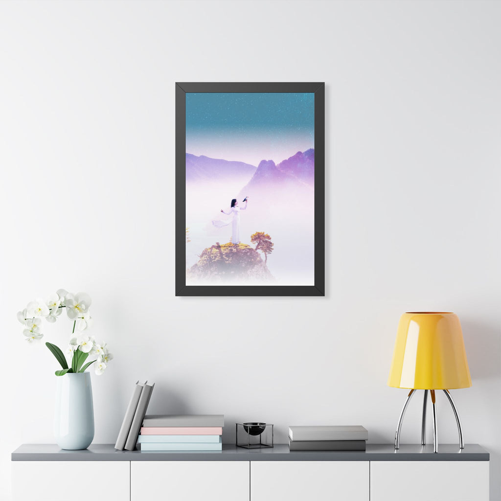 Mountain Spirit Framed Poster - Misty Landscape Nature Wall Art