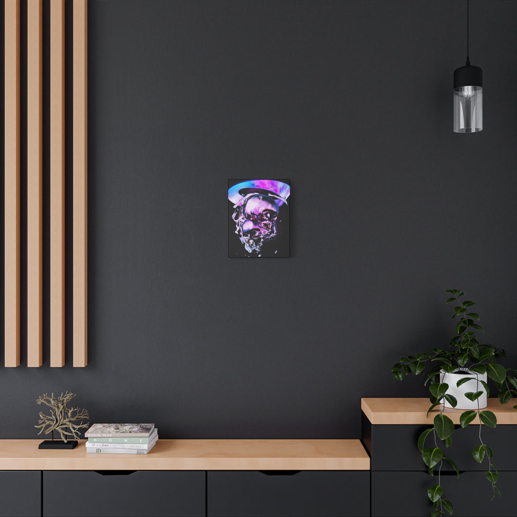 Melted Skeleton Skulls Canvas Wall Art - Gothic Cosmic Skull Decor