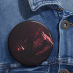 Red Mountain Lake Pin - Nature Landscape Art Button