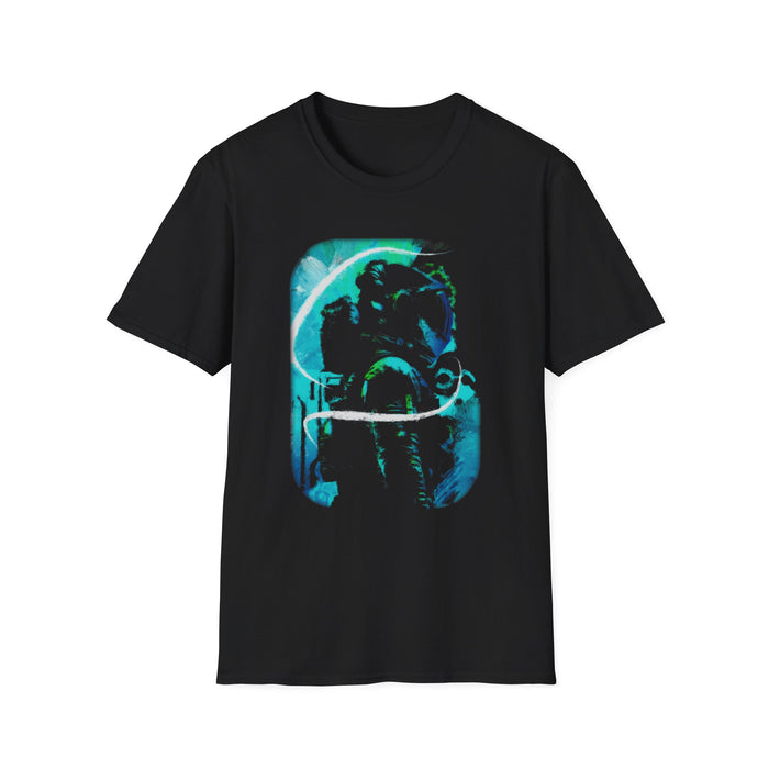Grunge Space Man Graphic Tee - Paint Blast Astronaut Shirt