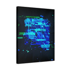 The Data Cube Sci-Fi Cyberpunk Canvas Art | Abstract Tech Futuristic Digital Wall Decor