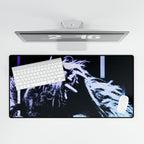 CRT Lion Retro Wave Gaming Desk Mat - 80s Synthwave Mouse Pad