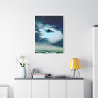 Sunset Space Mountains Canvas Art | Retro Vaporwave Galactic Landscape Wall Decor