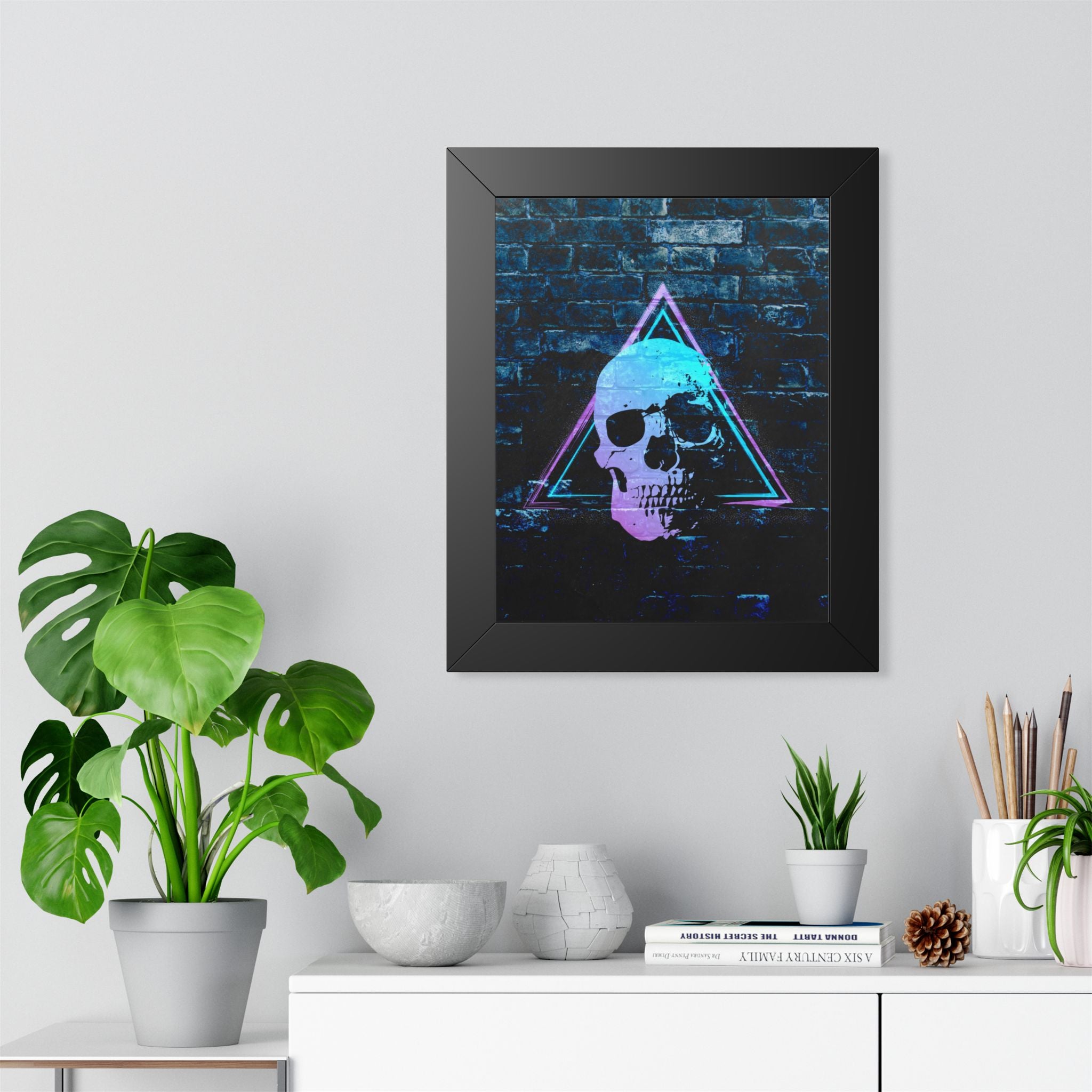 Skull Wall Art Framed Poster - Dark Gothic Skull Print