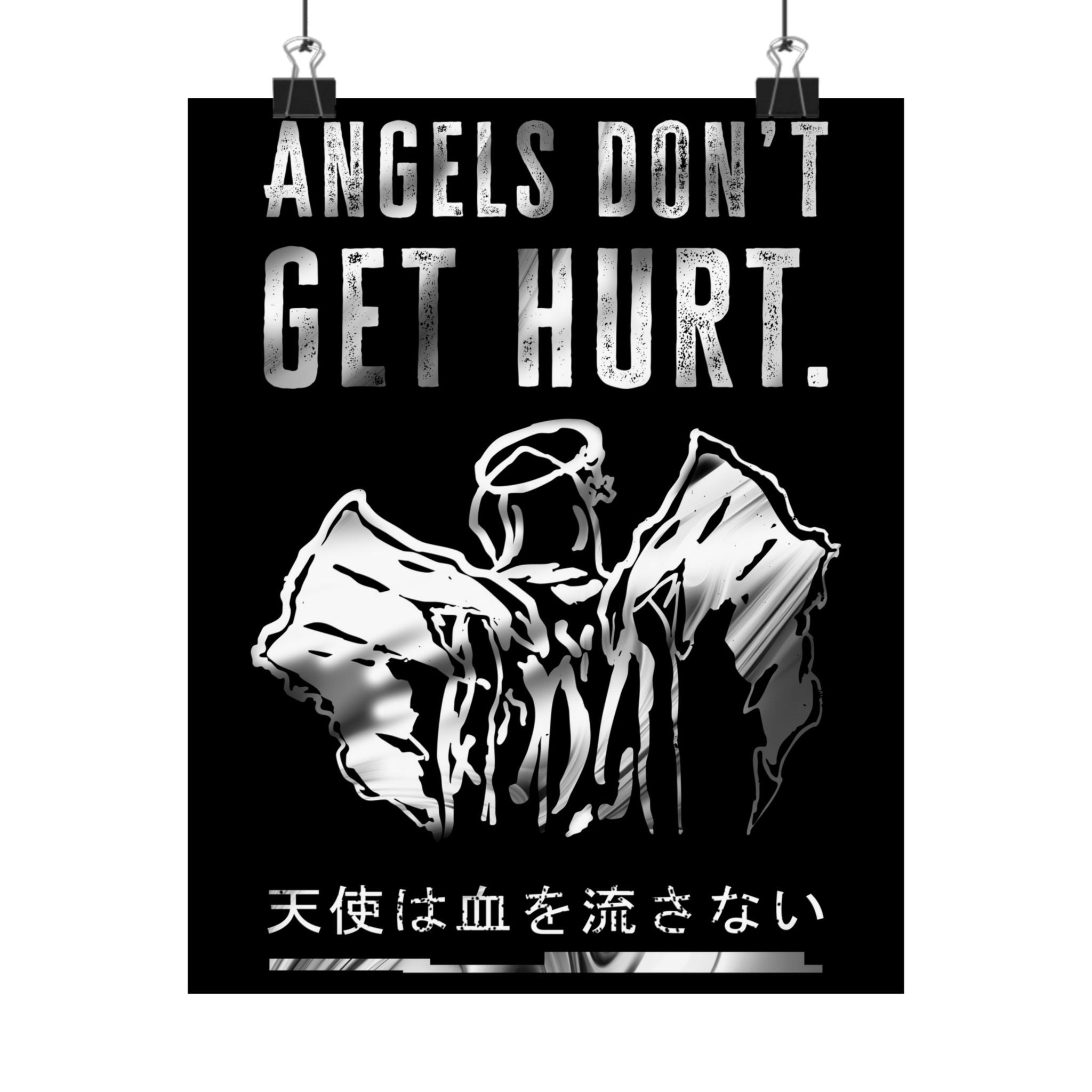 Angels Don't Get Hurt Poster - Grunge Angel Art Print